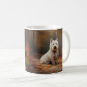 Mug West Highland White Terrier à l'automne Leaves aut (Devant droit)