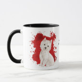 Mug West Highland White Terrier Arrière - plan rouge (Gauche)
