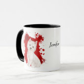 Mug West Highland White Terrier Arrière - plan rouge (Devant gauche)