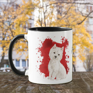 Mug West Highland White Terrier Arrière - plan rouge