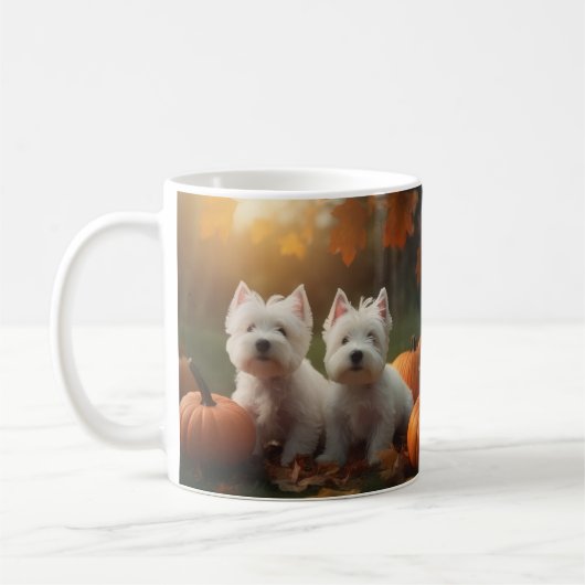 Mug West Highland White Terrier Chiot Citrouille d'aut (Gauche)