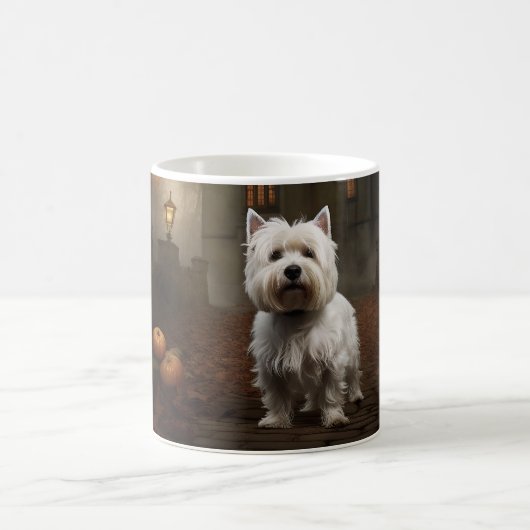 Mug West Highland White Terrier Halloween effrayant (Centre)