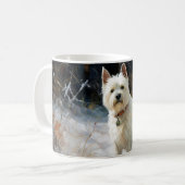 Mug West Highland White Terrier Laissons neiger Noël (Devant gauche)