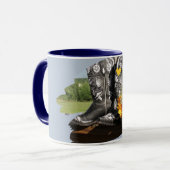 Mug Western Boots tournesol Mariage rustique (Devant gauche)