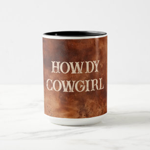 Mug Western Brown Howdy Cowboy Brown