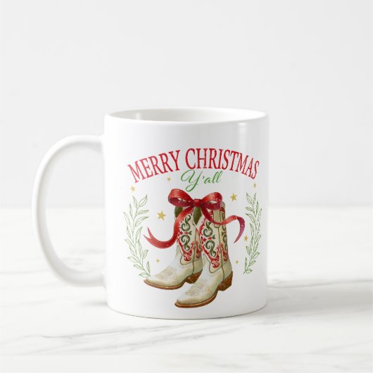 Mug Western Christmas Cowboy Boots (Gauche)