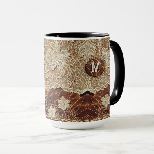 Mug Western Country Leather n dentée initiale (Devant droit)