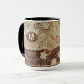 Mug Western Country Leather n dentée initiale (Devant gauche)