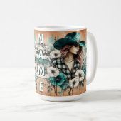 Mug Western Cowgirl Floral Customisé (Devant droit)