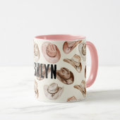 Mug Western Cowgirl Pink Casquettes Brown (Devant droit)