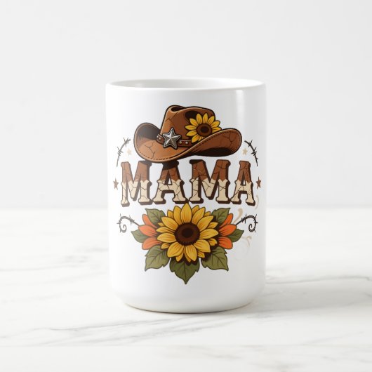Mug Western Mama Sunflower Cowgirl Design (Centre)