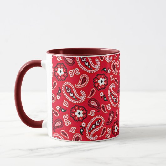 Mug Western Red Paisley (Gauche)
