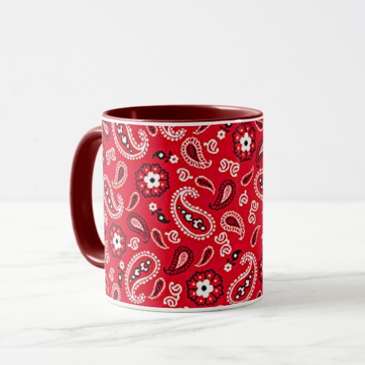 Mug Western Red Paisley (Devant gauche)