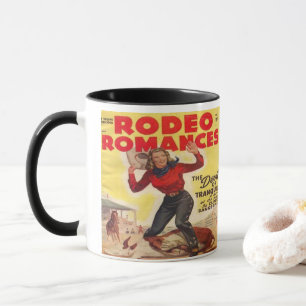 Mug Western Rodeo Cowgirl Tying Calf Rodeo Romance