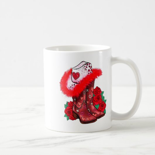 Mug Western Valentines Day Cowgirl Boots Yeehaw Howdy  (Droite)