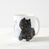 Mug Westie avec deux terriers Cairn (Devant droit)