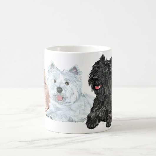 Mug Westie avec deux terriers Cairn (Centre)