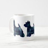 Mug Westie Black Waterolor Silhouette Chien (Devant gauche)