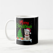 Mug Westie Chien de Noël Lumières de l'arbre de Noël F (Gauche)