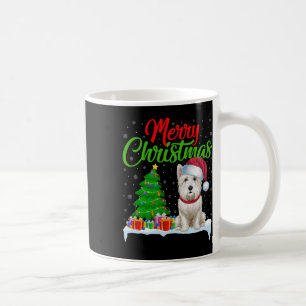 Mug Westie Chien de Noël Lumières de l'arbre de Noël F