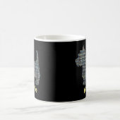 Mug Westie Chien Yellow & Blue Grid Lines Abstrait Ani (Centre)