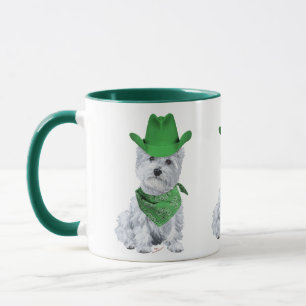 Mug Westie Cowboy en Vert