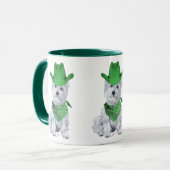 Mug Westie Cowboy en Vert (Devant gauche)
