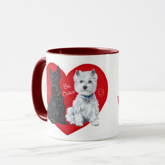 Mug Westie et Scottie Valentine (Devant gauche)