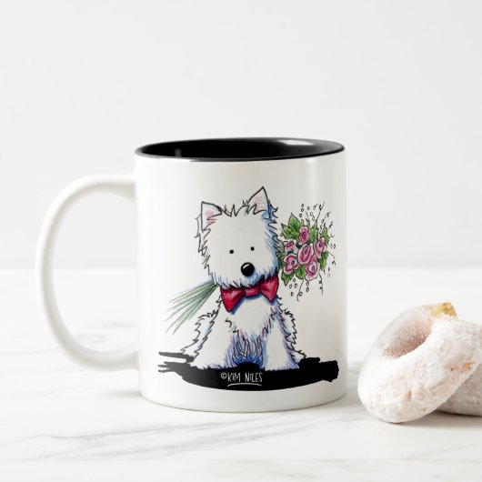 Mug Westie Prince de la Saint-Valentin (Avec donut)