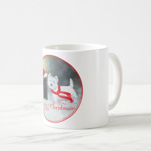 Mug Westie Scottie Christmas (Devant droit)