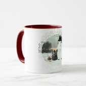 Mug Westie & Scottie construisent un bonhomme de neige (Devant gauche)