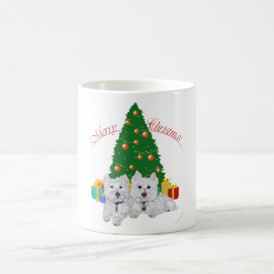 Mug Westies au pied de l'arbre de Noël