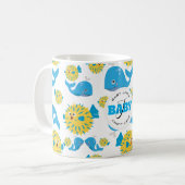 Mug Whale & Blowfish Cartoon Baby Monogram (Devant gauche)