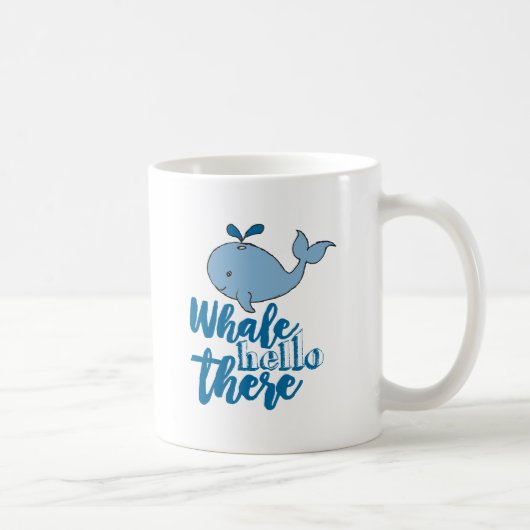 Mug Whale Hello There Whale Cartoon mignonne Baby Whal (Droite)