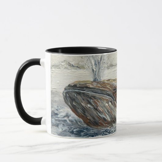 Mug Whale Riders Whimsical Whale and Penguin Ocean (Gauche)