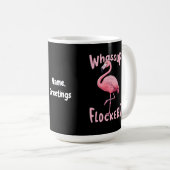 Mug Whassup Flockers Flamant rose Conception d'un flam (Devant droit)