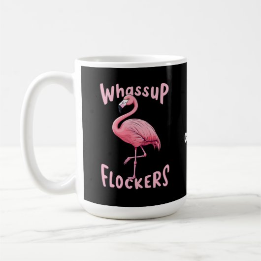 Mug Whassup Flockers Flamant rose Conception d'un flam (Gauche)