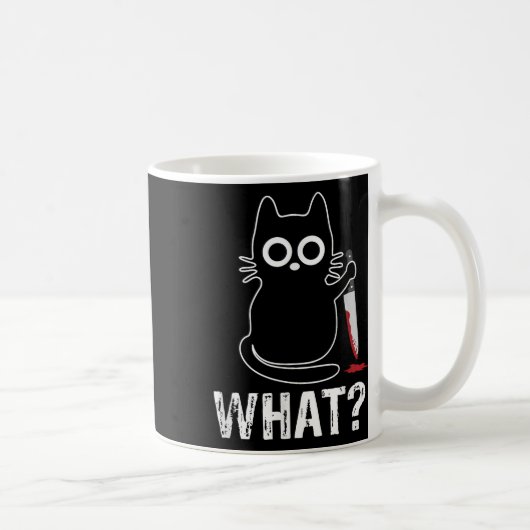 Mug What_ - Chat Drôle Avec Design Graphique Couteau (Droite)