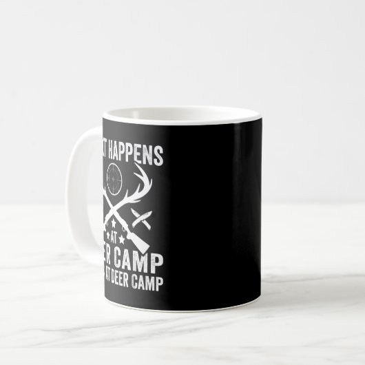 Mug What Happens Stays At Deer Camp Funny Deer Hunting (Devant gauche)