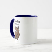 Mug What’s Gnu, Funny Buffalo Cartoon Animal Pun (Devant gauche)