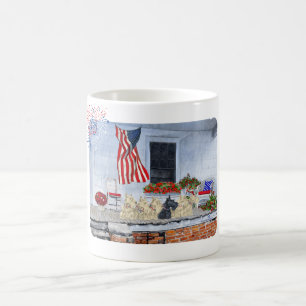 Mug Wheaten et Black Scottish Terriers patriotiques