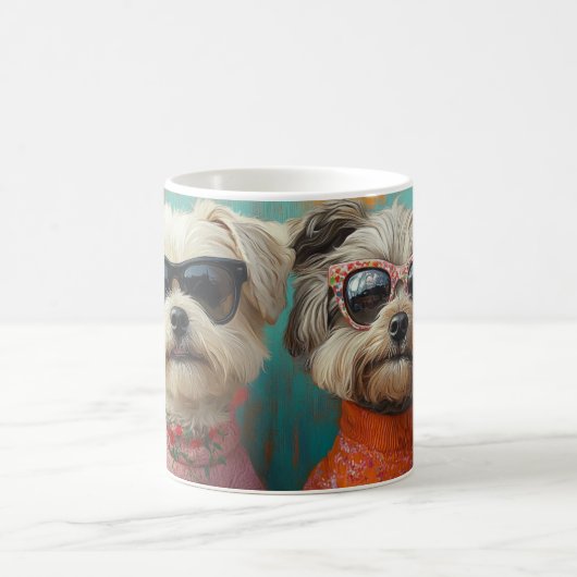 Mug Wheaten Terrier avec coeur Roses Saint-Valentin (Centre)