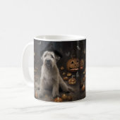 Mug Wheaten Terrier Citrouille Halloween effroi (Devant gauche)