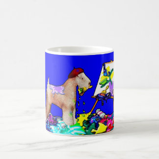 Mug Wheaten Terrier : "Le Peintre" (Bleu)