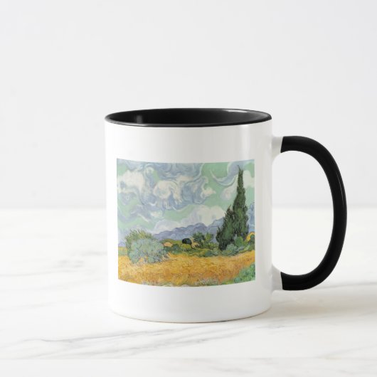 Mug Wheatfield de Vincent van Gogh | avec des cyprès, (Droite)