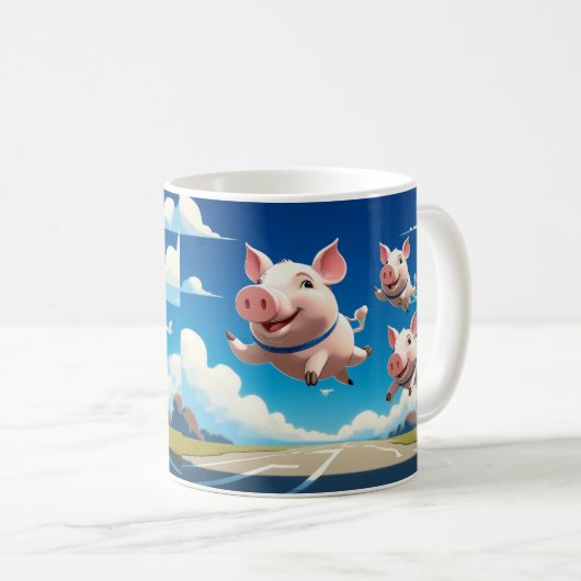 Mug When Pigs Fly Funny Winged Pigs (Devant droit)