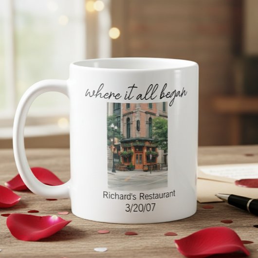 Mug Where It All began Valentine's Day Engagement gift