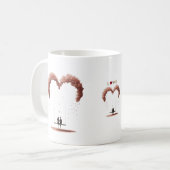 Mug Where Love Gently Falls Petals Between Two Hearts  (Devant gauche)