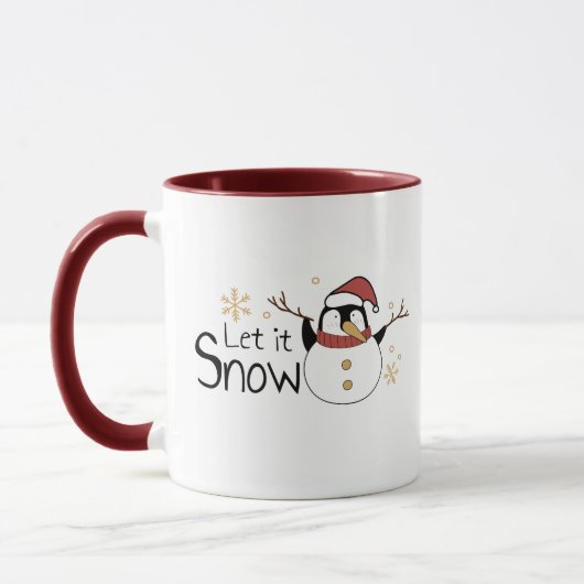 Mug Whimsal Laisser Il Neige Pingouin Snowman | Noël (Gauche)