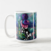 Mug Whimsical Abstract Mermaid Nautical Teal Seashells (Gauche)